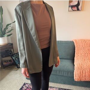 Vince Satin Olive Green Blazer